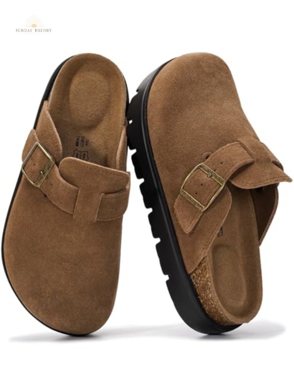 100% Genuine Leather Platform Clogs Women Mules Memory Foam Slip On Wedge Summer